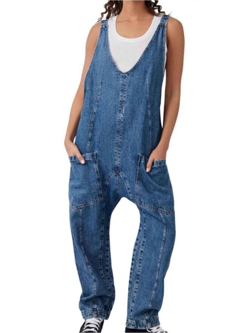We the free high roller jumpsuit sapphire blue small new without tags